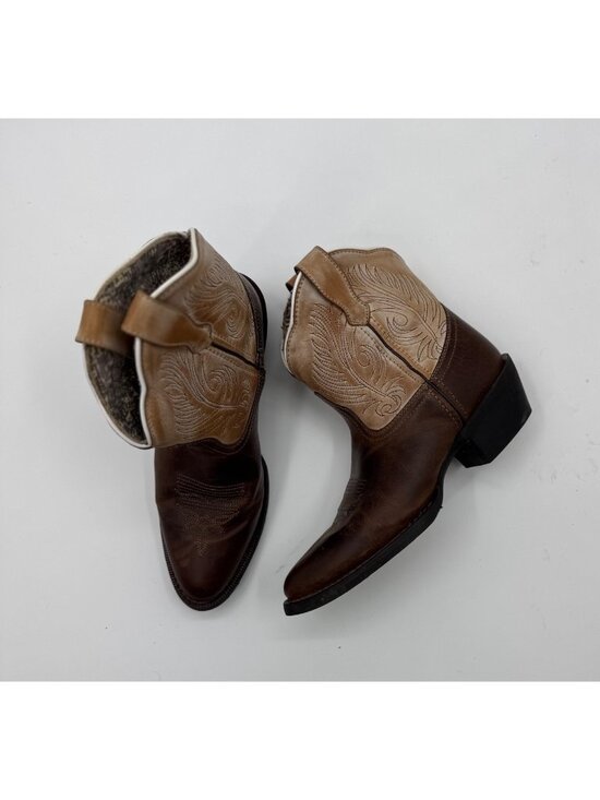 Laredo Shoes - Laredo Tori Western Cowboy Boots Size 8.5 With Embroidered Design Pull-On Tabs D